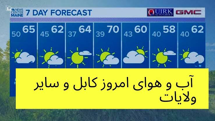 پیش بینی وضعیت آب هوای کابل و ساید ولایات