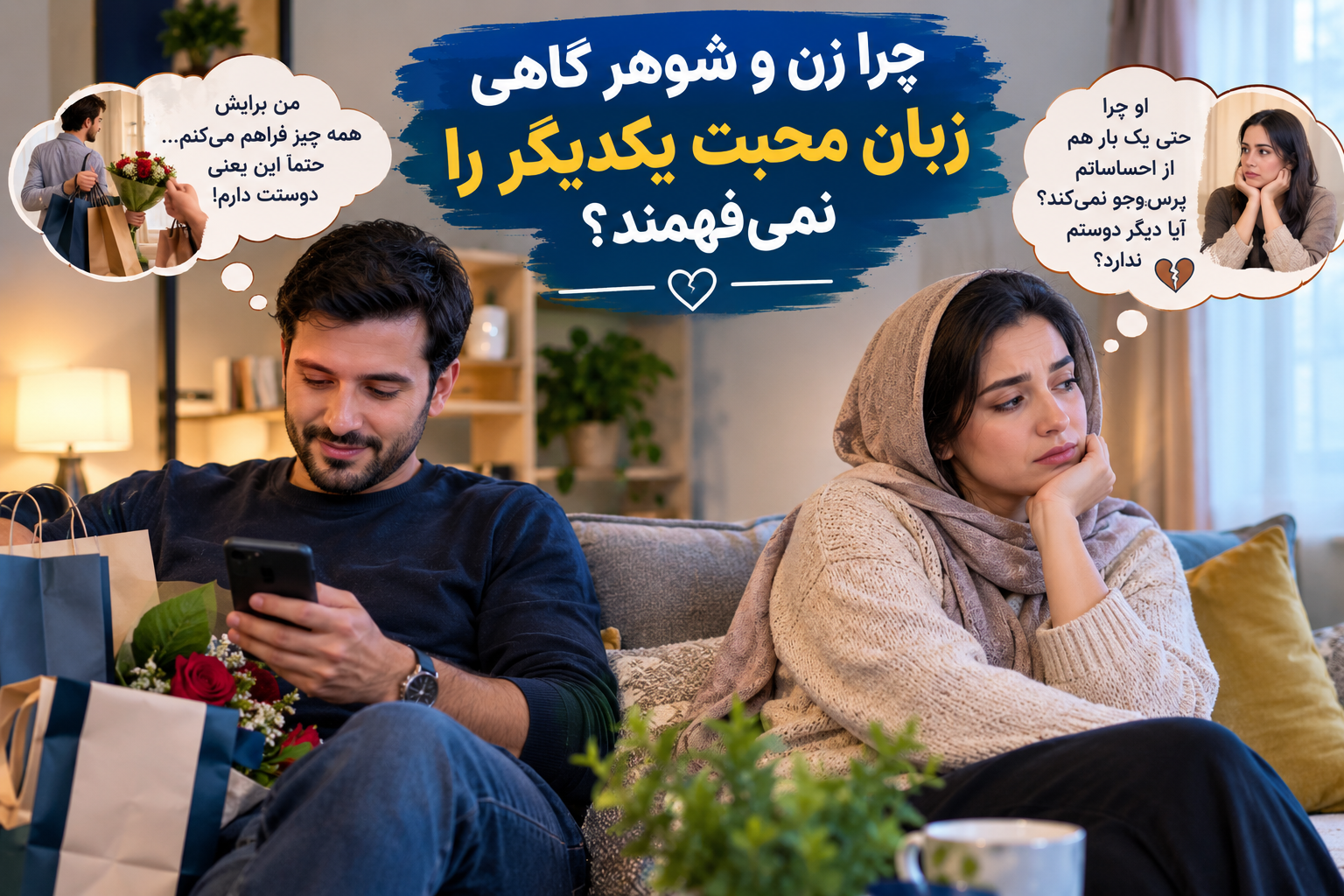 چرا زن و شوهر گاهی زبان محبت همدیگر را نمیفهمند؟